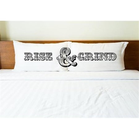 ONE BELLA CASA One Bella Casa 73889CSE Rise & Grind 2 Pillow Case - Black; Set of 2 73889CSE